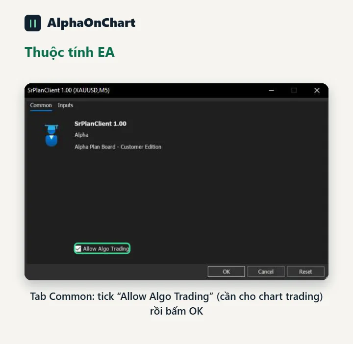 Cài đặt bước 6: thuộc tính EA