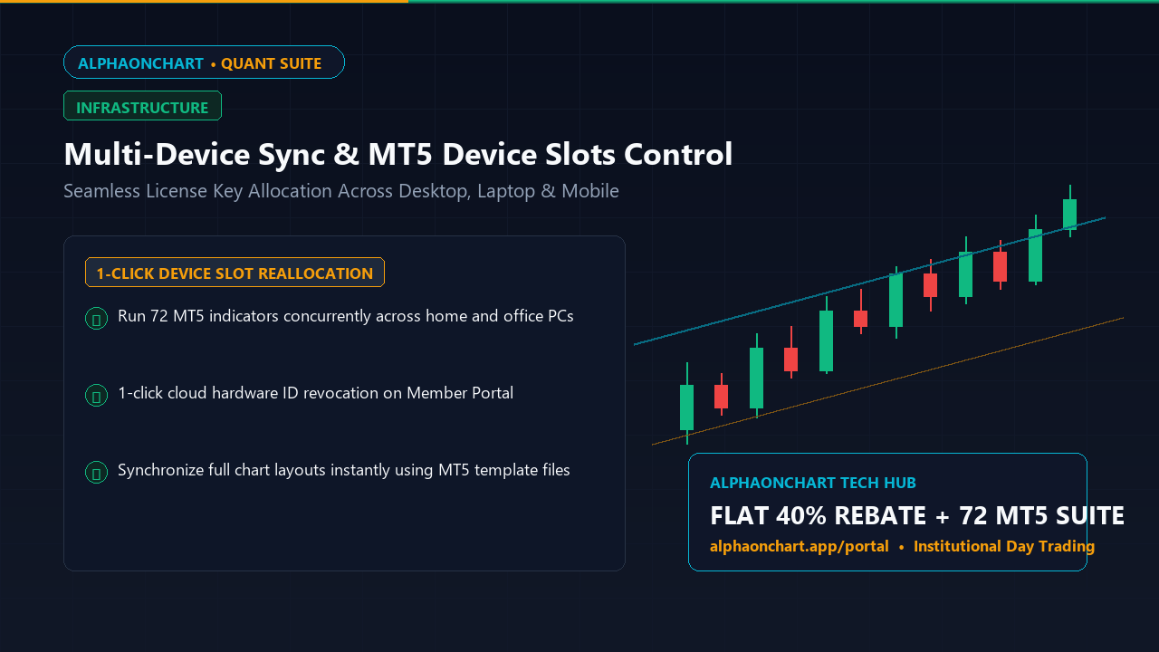 مزامنة MT5 للأجهزة المتعددة: إدارة فتحات الأجهزة ومفاتيح الترخيص - AlphaOnChart